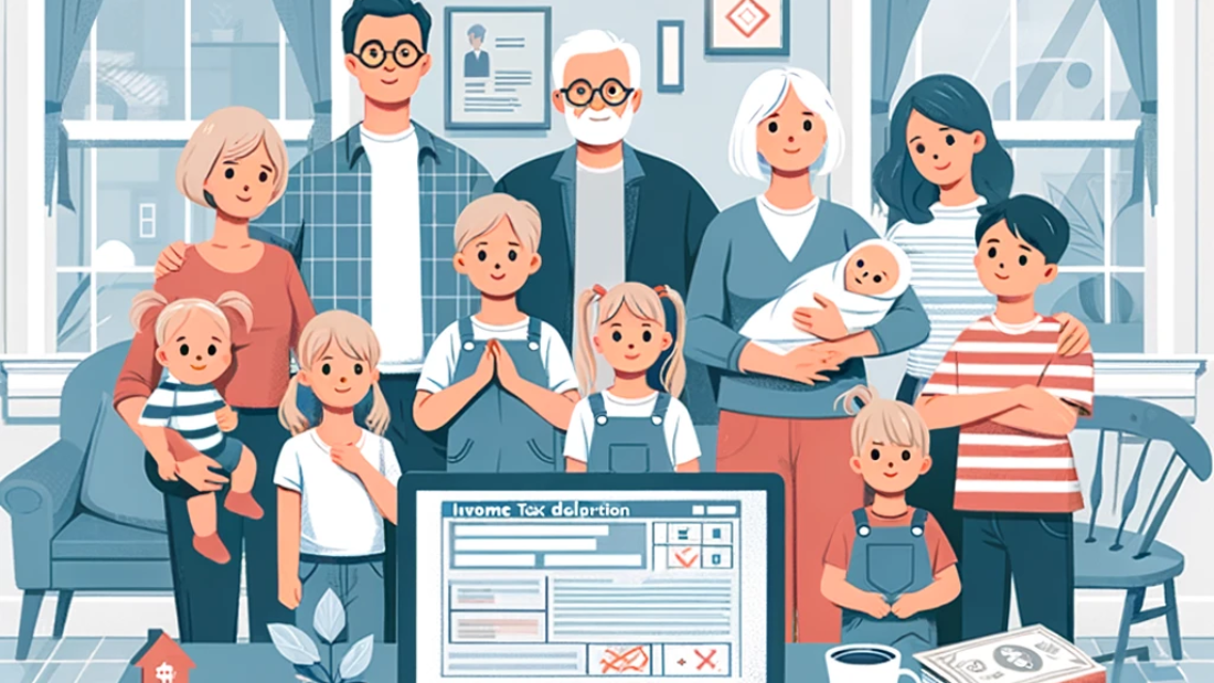 DALL·E-2024-02-27-16.08.00-Illustrate-a-diverse-family-representing-different-generations-and-types-of-dependents-commonly-accepted-in-the-income-tax-declaration-such-as-childr