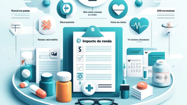 DALL·E-2024-04-09-17.39.13-Imagine-a-clean-professional-infographic-titled-Medicamentos-e-Imposto-de-Renda_-Duvidas-e-Orientacoes-para-nao-errar-na-sua-declaracao.-The-top-ha