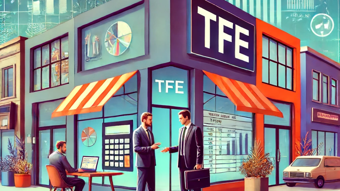 DALL·E 2024-06-18 10.06.07 - A vibrant image showcasing the concept of TFE (Taxa de Fiscalização de Estabelecimentos) with a focus on its importance for businesses. The scene incl