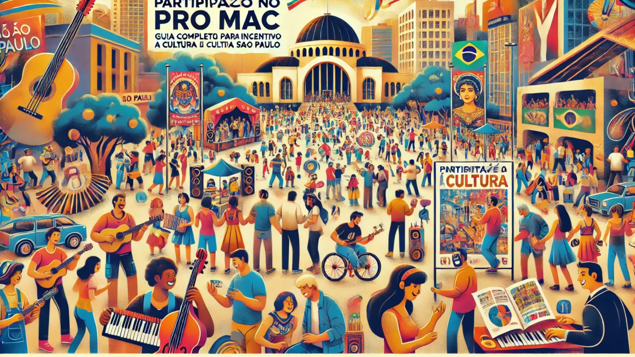 DALL·E 2024-08-05 10.41.59 - A vibrant illustration depicting a cultural event in São Paulo, Brazil. The scene includes diverse people engaging in various cultural activities like