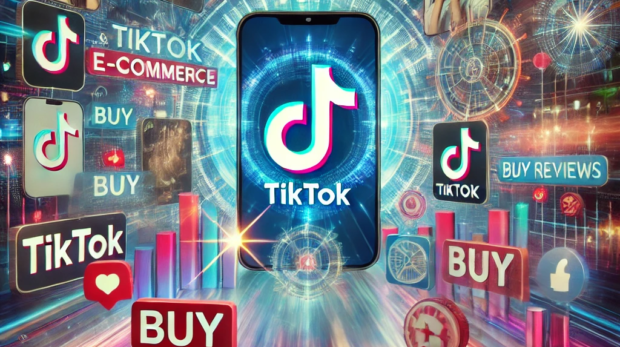 DALL·E 2025-03-28 14.26.32 - A powerful visual representation of the theme 'TikTok and E-commerce_ a powerful combination you need to understand now'. The image features a vibrant